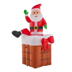 Outdoor Christmas Decorations Airblown 4.99 Ft. Animated Inflatable Santa Climbing From Chimney -Christmas Lights Sales airblown christmas inflatables 110087 40 1000