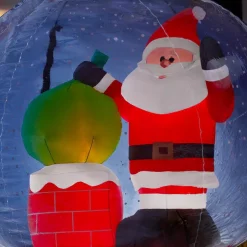 Outdoor Christmas Decorations Airblown 5.5 Ft. Projection Inflatable Snow Flurry-Snow Globe Santa On The Rooftop Scene -Christmas Lights Sales airblown christmas inflatables 114690 a0 1000
