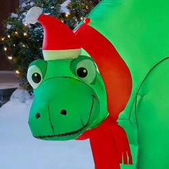 Outdoor Christmas Decorations Airblown 5.7 Ft. H Inflatable Holiday Stegosaurus With Santa Hat -Christmas Lights Sales airblown christmas inflatables 89982 a0 1000