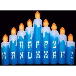 Outdoor Christmas Decorations Airblown 6 Ft. H Airblown Hanukkah Candles Scene
