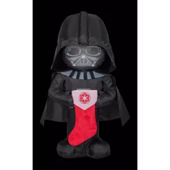 Outdoor Christmas Decorations Airblown 3.5 Ft. Inflatable Christmas Airblown Stylized Darth Vader With Stocking Star Wars