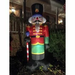 Outdoor Christmas Decorations ALEKO 96 In. Christmas Inflatable Nutcracker With UL Certified Blower And LED Lights -Christmas Lights Sales aleko christmas inflatables chid001 hd 76 1000