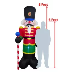 Outdoor Christmas Decorations ALEKO 96 In. Christmas Inflatable Nutcracker With UL Certified Blower And LED Lights -Christmas Lights Sales aleko christmas inflatables chid001 hd c3 1000