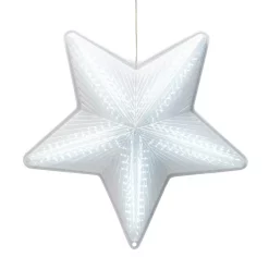 Christmas Tree Decorations Alpine Corporation 19 In. Tall Christmas 3D Hanging Star Ornament Decoration With LED Lights