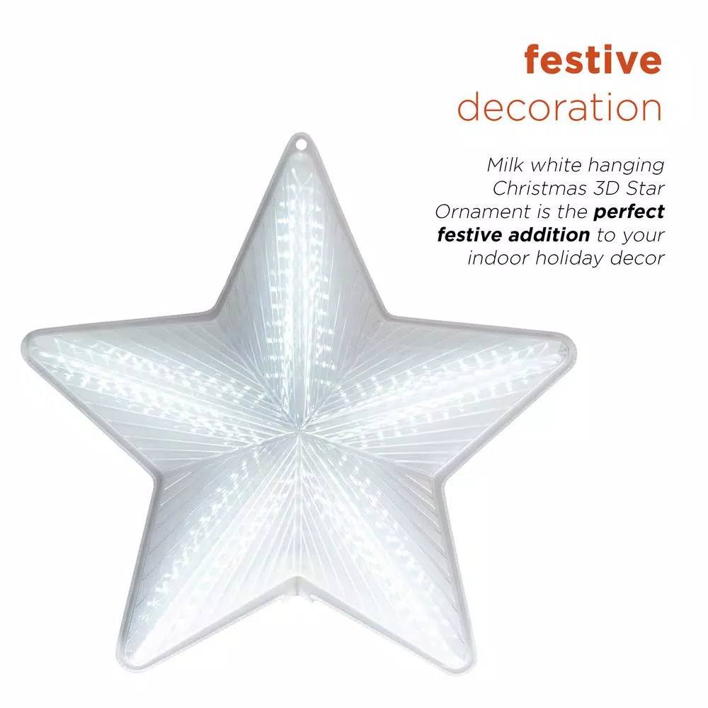Christmas Tree Decorations Alpine Corporation 19 In. Tall Christmas 3D Hanging Star Ornament Decoration With LED Lights 6 Christmas Tree Decorations Alpine Corporation 19 In. Tall Christmas 3D Hanging Star Ornament Decoration With LED Lights - Image 4
