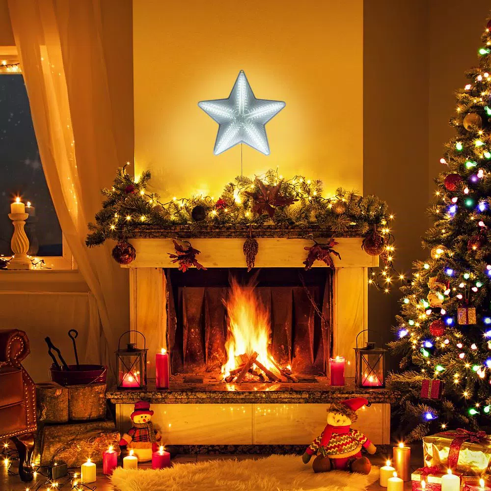 Christmas Tree Decorations Alpine Corporation 19 In. Tall Christmas 3D Hanging Star Ornament Decoration With LED Lights 10 Christmas Tree Decorations Alpine Corporation 19 In. Tall Christmas 3D Hanging Star Ornament Decoration With LED Lights - Image 8