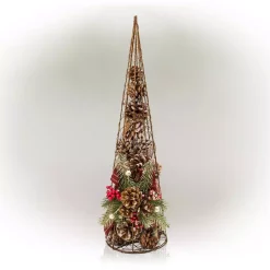 Christmas Tree Decorations Alpine Corporation 20 In. Tall Rustic Pinecone Christmas Tree Decor