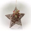 Christmas Tree Decorations Alpine Corporation 20 In. Tall Hanging Rustic Pinecone Christmas Star Decor