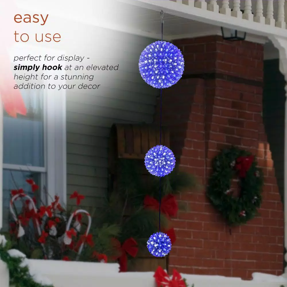 Christmas Tree Decorations Alpine Corporation 37 In. Tall 3-Tier Christmas Ornaments With Chasing Blue And White LED Lights 7 Christmas Tree Decorations Alpine Corporation 37 In. Tall 3-Tier Christmas Ornaments With Chasing Blue And White LED Lights - Image 5