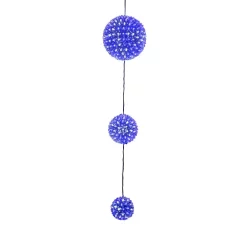 Christmas Tree Decorations Alpine Corporation 37 In. Tall 3-Tier Christmas Ornaments With Chasing Blue And White LED Lights