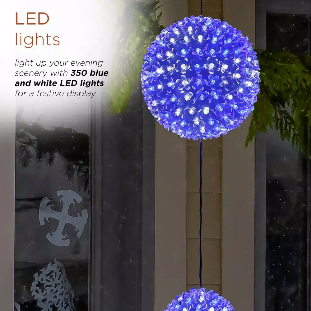 Christmas Tree Decorations Alpine Corporation 37 In. Tall 3-Tier Christmas Ornaments With Chasing Blue And White LED Lights 8 Christmas Tree Decorations Alpine Corporation 37 In. Tall 3-Tier Christmas Ornaments With Chasing Blue And White LED Lights - Image 6