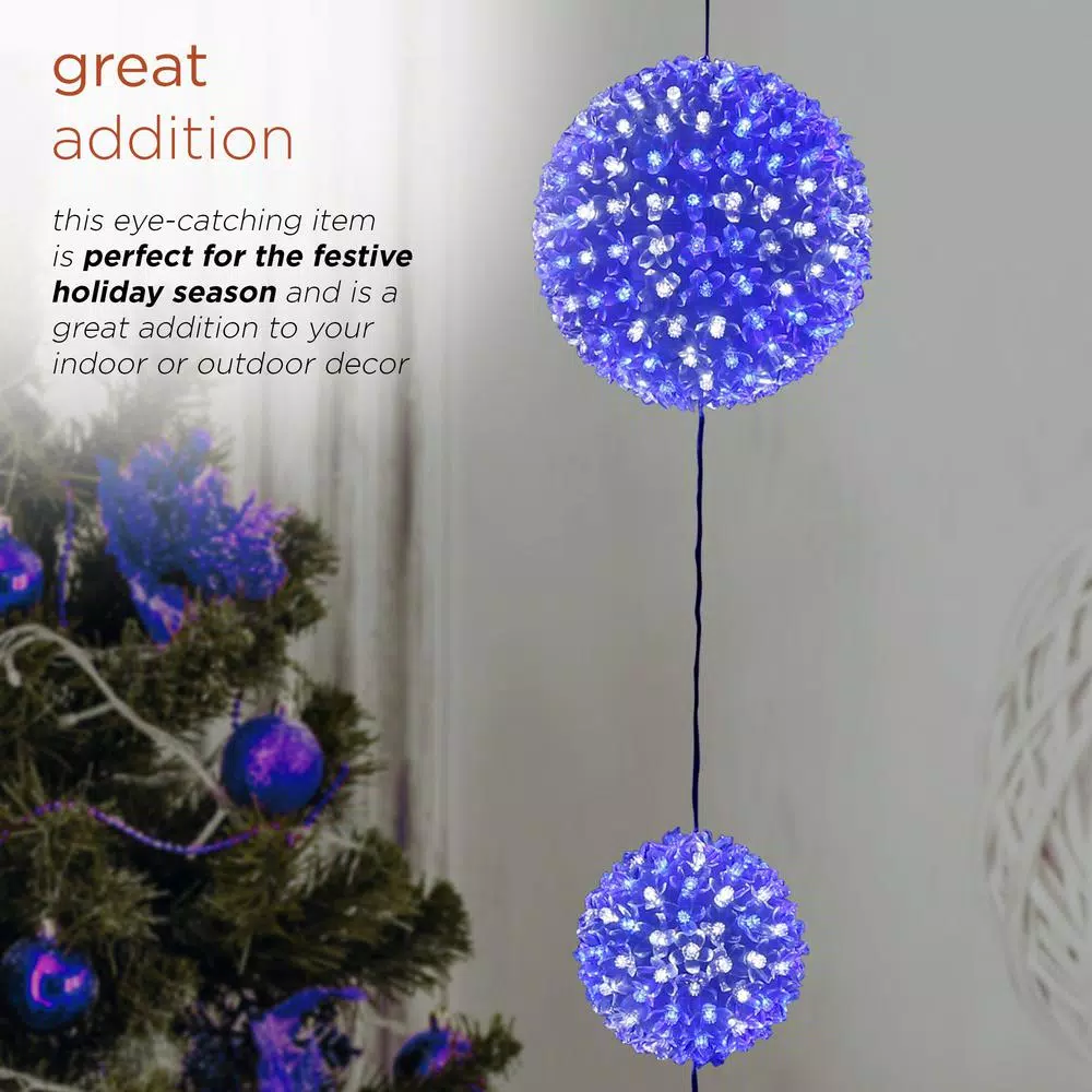 Christmas Tree Decorations Alpine Corporation 37 In. Tall 3-Tier Christmas Ornaments With Chasing Blue And White LED Lights 6 Christmas Tree Decorations Alpine Corporation 37 In. Tall 3-Tier Christmas Ornaments With Chasing Blue And White LED Lights - Image 4