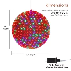 Outdoor Christmas Decorations Alpine Corporation 13 In. Diameter Large Flashing Sphere Ornament With Multi-Colored LED Lights -Christmas Lights Sales alpine corporation christmas yard decorations cor162mc 40 1000