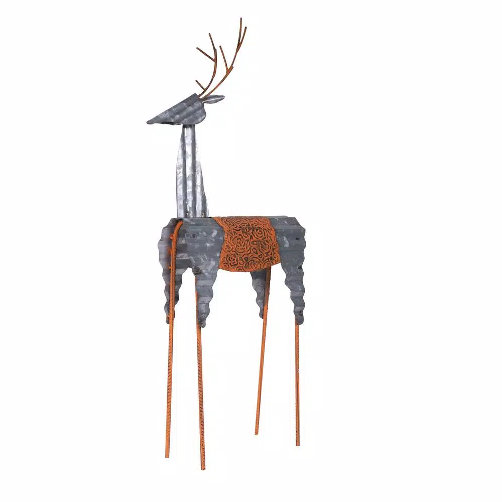 Outdoor Christmas Decorations Alpine Corporation 30 In. Tall Metal Rustic Standing Reindeer Christmas Decoration 11 Outdoor Christmas Decorations Alpine Corporation 30 In. Tall Metal Rustic Standing Reindeer Christmas Decoration - Image 9