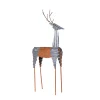 Outdoor Christmas Decorations Alpine Corporation 30 In. Tall Metal Rustic Standing Reindeer Christmas Decoration