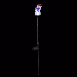 Outdoor Christmas Decorations Alpine Corporation Solar Snowman Garden Stake With Fiber Optic Lights (Set Of 2) -Christmas Lights Sales alpine corporation christmas yard decorations qlp1103slr 2 1f 1000