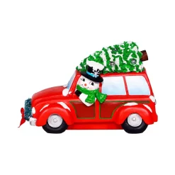 Outdoor Christmas Decorations Alpine Corporation Snowman In Red Woody Car Decor With LED Lights -Christmas Lights Sales alpine corporation christmas yard decorations sll2182rd 1f 1000