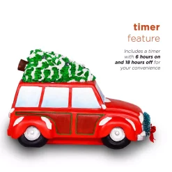 Outdoor Christmas Decorations Alpine Corporation Snowman In Red Woody Car Decor With LED Lights -Christmas Lights Sales alpine corporation christmas yard decorations sll2182rd 66 1000