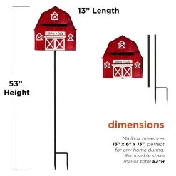 Outdoor Christmas Decorations Alpine Corporation 54 In. Tall Metal Letters To Santa Red Barnhouse Mailbox Garden Stake -Christmas Lights Sales alpine corporation christmas yard decorations yhl380hh 40 1000