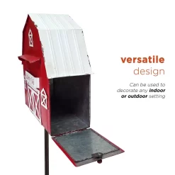 Outdoor Christmas Decorations Alpine Corporation 54 In. Tall Metal Letters To Santa Red Barnhouse Mailbox Garden Stake -Christmas Lights Sales alpine corporation christmas yard decorations yhl380hh 66 1000