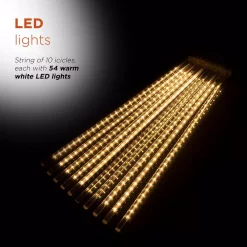 Christmas Lights Alpine Corporation Hanging Icicle Lights With Chasing Warm White LED Lights -Christmas Lights Sales alpine corporation icicle lights cor134ww 10 a0 1000