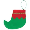 Indoor Christmas Decorations Amscan 4.5 In. Felt Mini Elf Red And Green Christmas Stockings With Gold Trim (6-Count, 4-Pack) -Christmas Lights Sales amscan christmas stockings 397643 64 1000