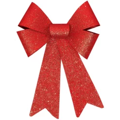 Christmas Tree Decorations Amscan 13 In. Glitter Bow In Red (4-Pack)