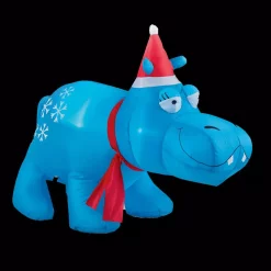 Outdoor Christmas Decorations Brite Star 3.5 Ft. W X 2.6 Ft. H Hippo Inflatable Airblown