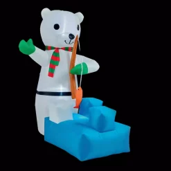 Outdoor Christmas Decorations Brite Star 5 Ft. H X 3.3 Ft. W Fishing Polar Bear Inflatable Airblown
