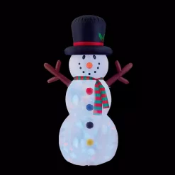 Outdoor Christmas Decorations Brite Star 4.8 Ft. W X 8 Ft. H Snowman With Disco Lights Inflatable Airblown