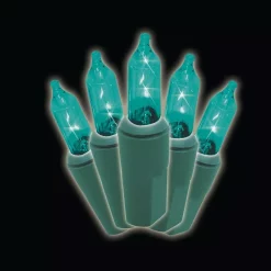 Christmas Lights Brite Star 50-Light Designer Series Teal Mini Light Set (Set Of 2)
