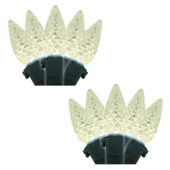 Christmas Lights Brite Star 35-Light Warm White Faceted C6 LED Light Set (Set Of 2)