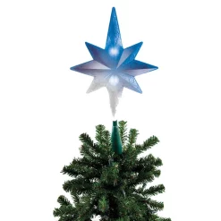 Christmas Tree Decorations Brite Star Frosty Star Blue And White LED Tree Topper