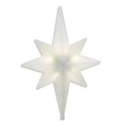 Christmas Tree Decorations Brite Star Battery Operated 6 In W X 9 In H Frosty Iridescent Swirl Warm White LED Bethlehem Star Tree Topper