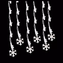 Christmas Lights Brite Star 60-Light Pure White LED Icicle Light Set With Snowflake (Set Of 2)