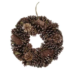 Christmas Greenery Northlight 13 In. Unlit Brown Assorted Pine Cone Wooden Christmas Wreath