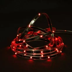 Christmas Lights CC Christmas Decor 18 Ft. 72-Light Red LED Outdoor Christmas Linear Tape Lighting With Black Finish