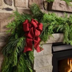 Christmas Greenery VAN ZYVERDEN 25 Ft. Live Fresh Cut Pacific Northwest Princess Pine And Cedar Mix Coil Holiday Garland -Christmas Lights Sales christmas garland 87424 4f 1000