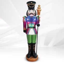 Outdoor Christmas Decorations HOLIDYNAMICS HOLIDAY LIGHTING SOLUTIONS 44 In. Small Nutcracker Resin With Scepter Outdoor Christmas Decor