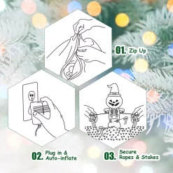 Outdoor Christmas Decorations Costway 6.5 Ft. Pre-lit LED Lights Christmas Inflatable Tree Santa Christmas Inflatable With Zipper -Christmas Lights Sales costway christmas inflatables cm21705us 76 1000