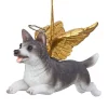 Christmas Tree Decorations Design Toscano 2.5 In. Honor The Pooch Siberian Husky Holiday Dog Angel Ornament -Christmas Lights Sales design toscano christmas ornaments jh170720 64 1000