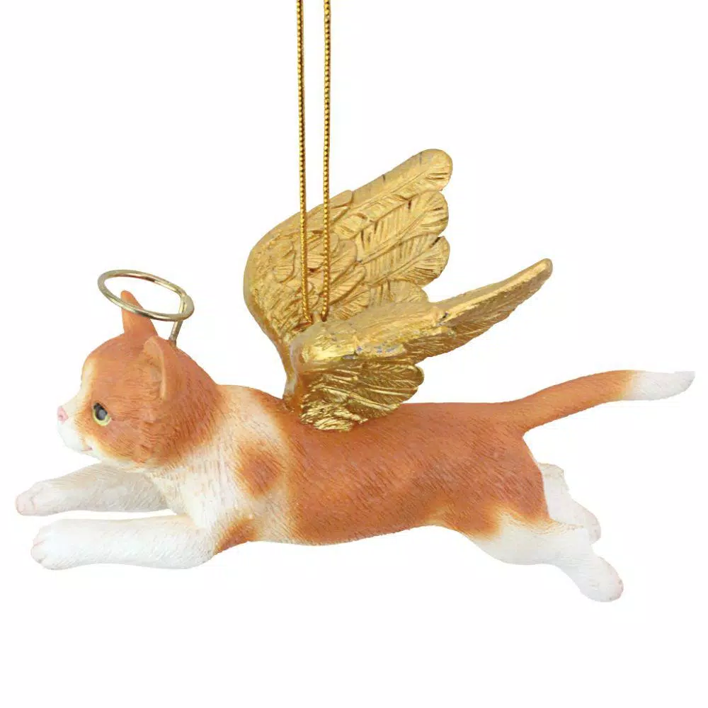 Christmas Tree Decorations Design Toscano 2.5 In. Honor The Feline Orange Tabby Holiday Cat Angel Ornament 5 Christmas Tree Decorations Design Toscano 2.5 In. Honor The Feline Orange Tabby Holiday Cat Angel Ornament - Image 3