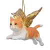 Christmas Tree Decorations Design Toscano 2.5 In. Honor The Feline Orange Tabby Holiday Cat Angel Ornament