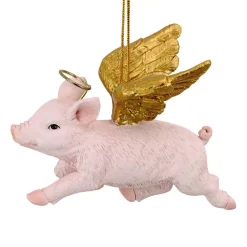 Christmas Tree Decorations Design Toscano 3 In. Hog Heaven Flying Pig Angel Holiday Ornament -Christmas Lights Sales design toscano christmas ornaments jh170739 4f 1000