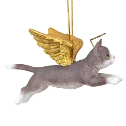 Christmas Tree Decorations Design Toscano 2.5 In. Honor The Feline Grey Tabby Holiday Cat Angel Ornament -Christmas Lights Sales design toscano christmas ornaments jh170740 4f 1000