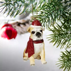 Christmas Tree Decorations Design Toscano 3.5 In. Bulldog Holiday Dog Ornament Sculpture -Christmas Lights Sales design toscano christmas ornaments jh576304 c3 1000