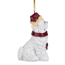 Christmas Tree Decorations Design Toscano 3.5 In. Maltese Holiday Dog Ornament Sculpture -Christmas Lights Sales design toscano christmas ornaments jh576311 1f 1000