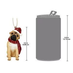 Christmas Tree Decorations Design Toscano 3.5 In. Pug Holiday Dog Ornament Sculpture -Christmas Lights Sales design toscano christmas ornaments jh576315 4f 1000