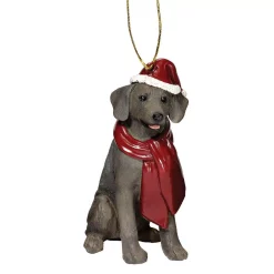 Christmas Tree Decorations Design Toscano 3.5 In. Weimaraner Holiday Dog Ornament Sculpture