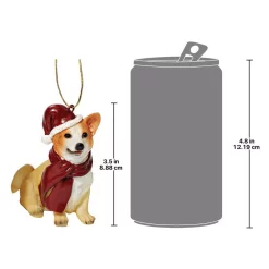 Christmas Tree Decorations Design Toscano 3.5 In. Welsh Corgi Holiday Dog Ornament Sculpture -Christmas Lights Sales design toscano christmas ornaments jh576337 4f 1000